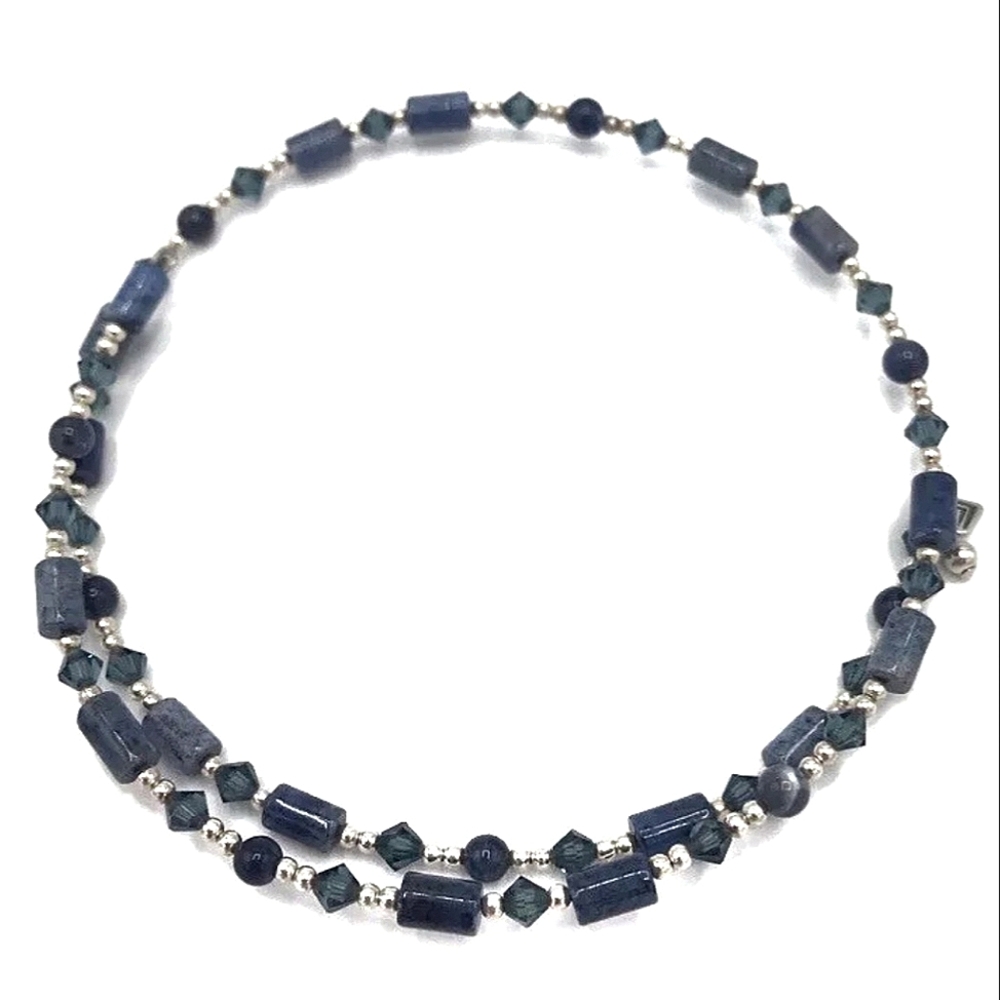 Silpada Montana Blue Sodalite Crystal 925 Silver Choker Necklace N1090